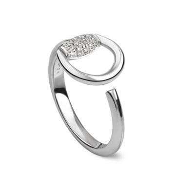 Anillo Gucci Horsebit Oro Blanco 18K y diamantes