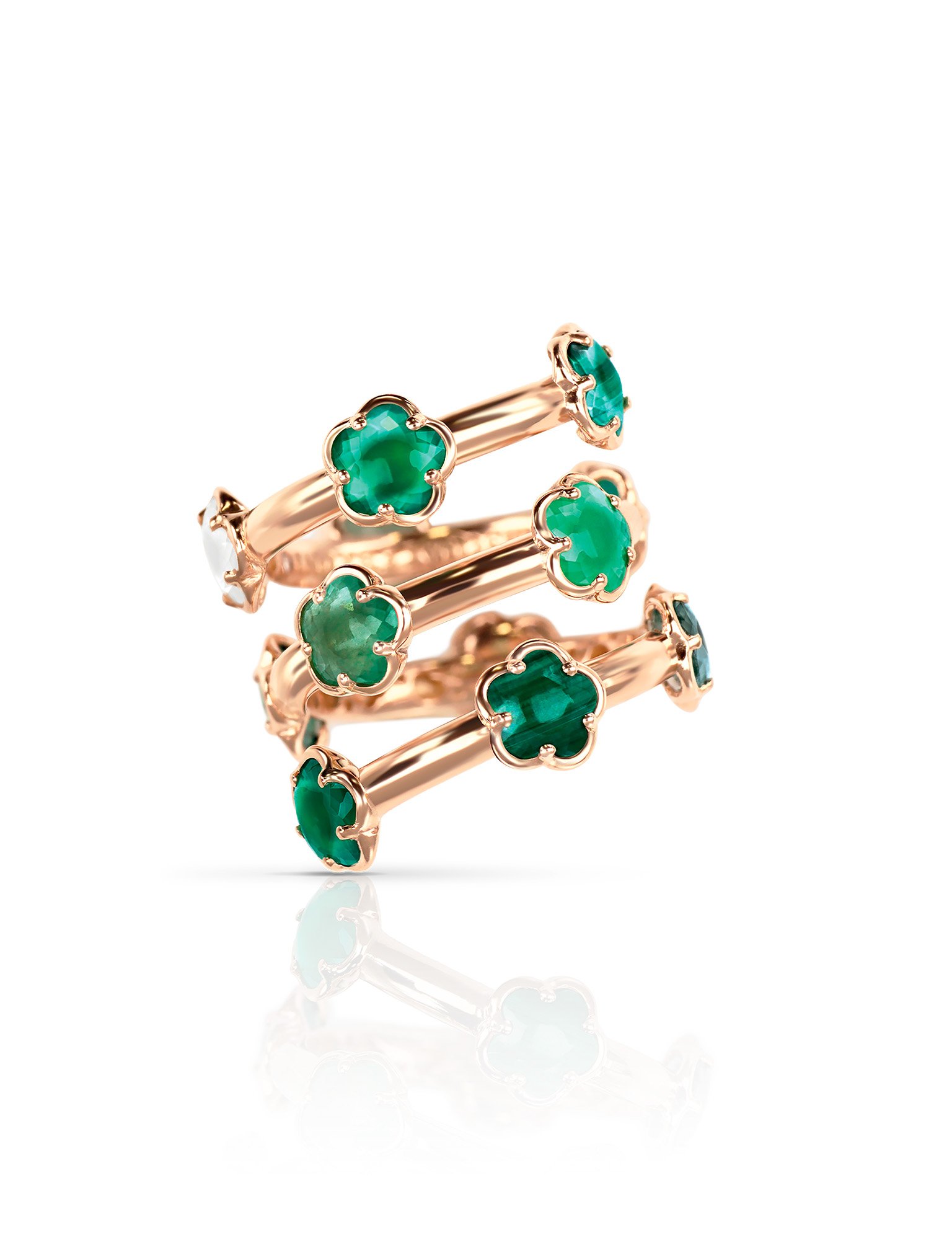 anillo pasquale bruni figlia dei fiori oro rosa 18k